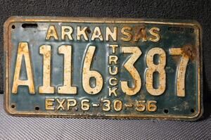 1956 Arkansas Truck License Plate